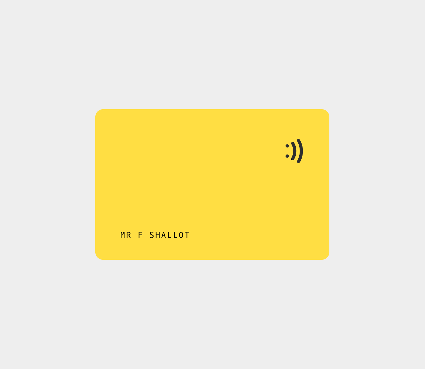 Give payment card yellow