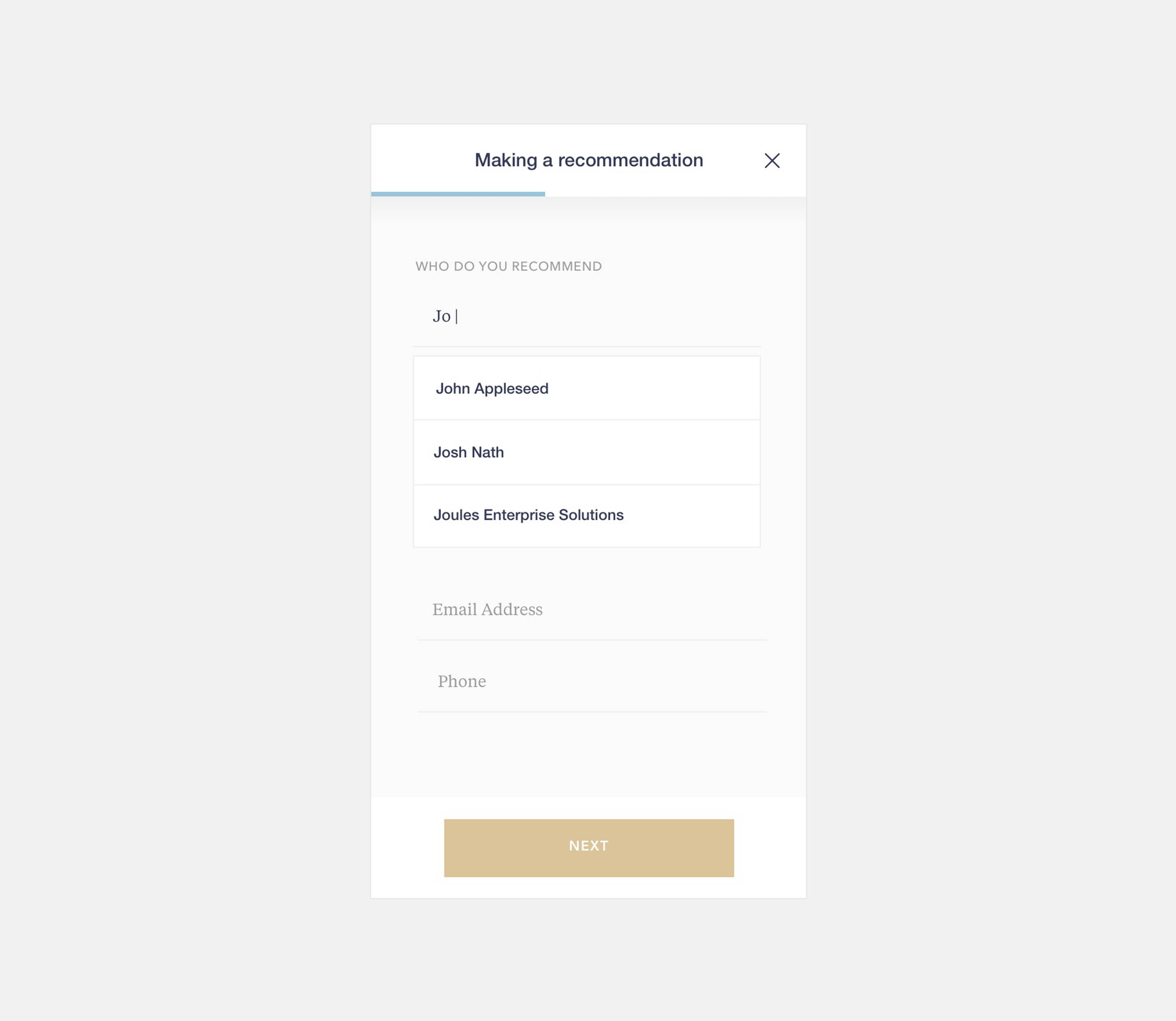 Interacting with a type assisted input