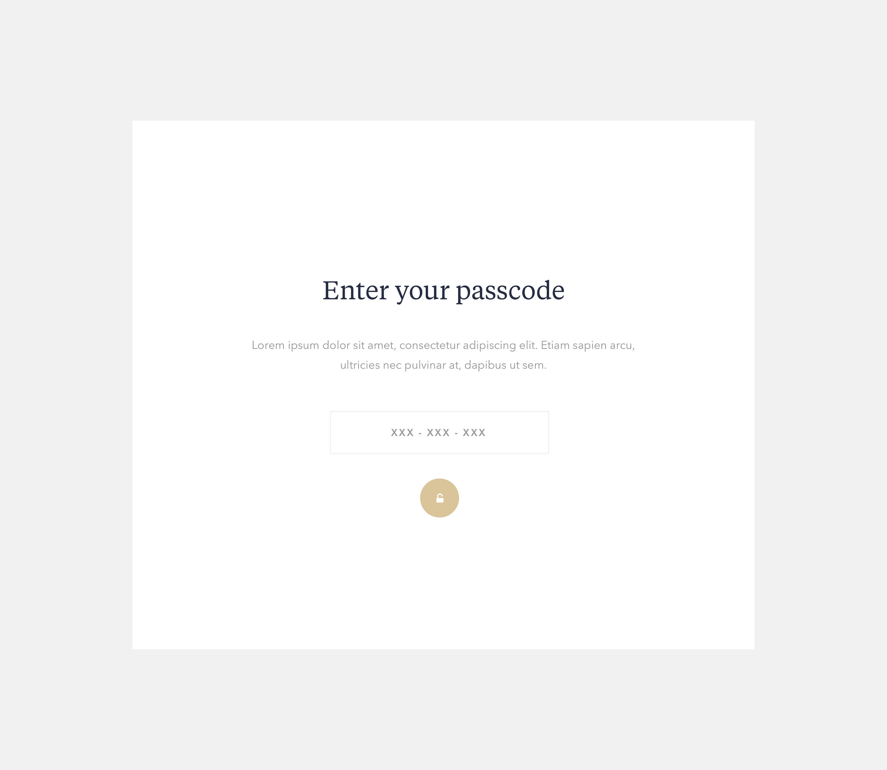 Enter passcode modal