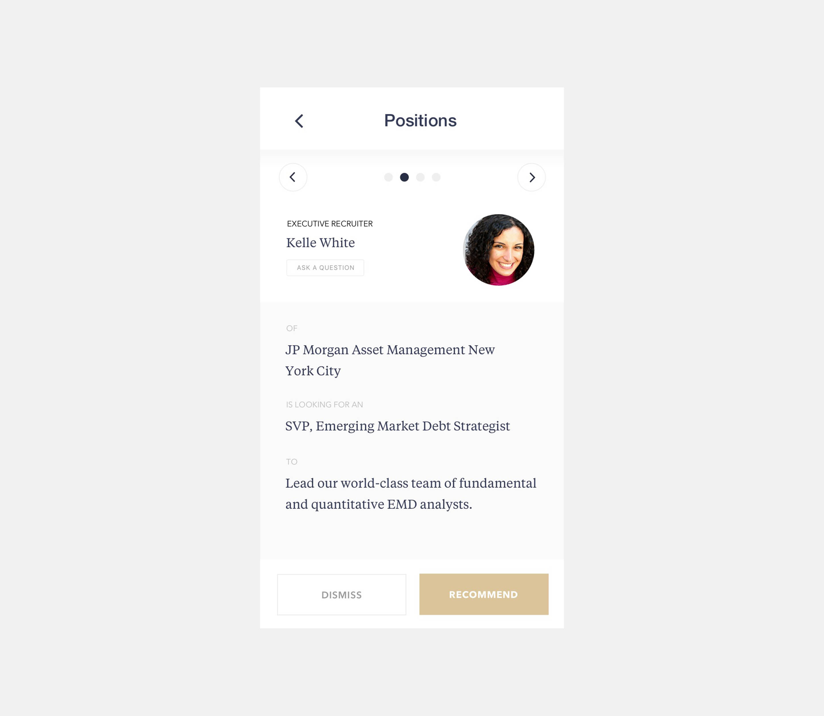 Profile screen on iOS